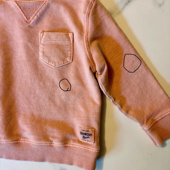 OshKosh B'gosh Orange Sweatshirt with Ribbed Cuffs - Picture 4 of 4